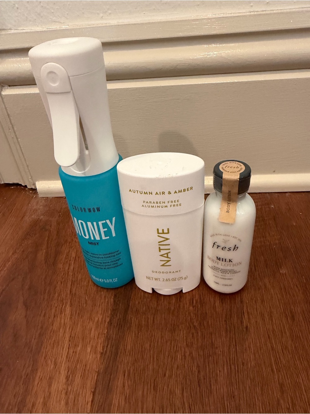 Native Autumn Air & Amber Deodorant with Teal Spray and White Lotion